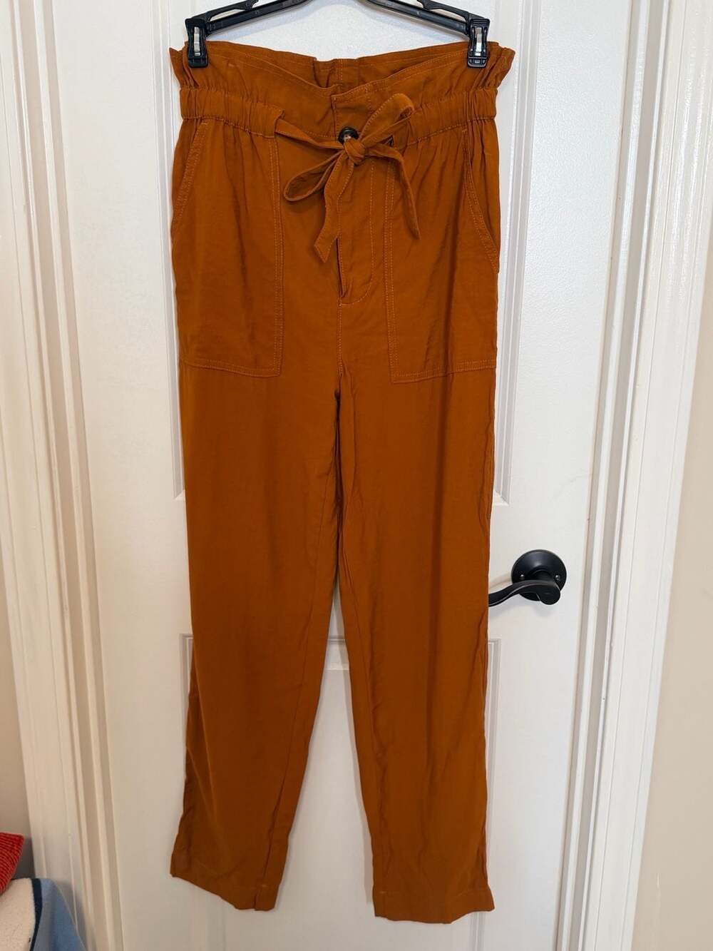 Madewell Dunaway Paperbag Pants Size XS Rust Orange